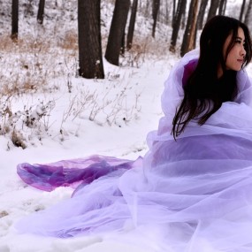 雪地拍美女