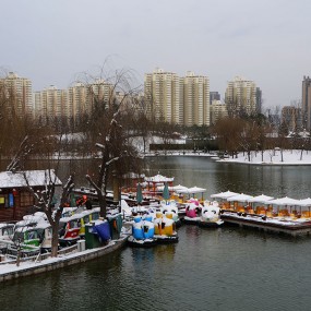 雪映清凉湖