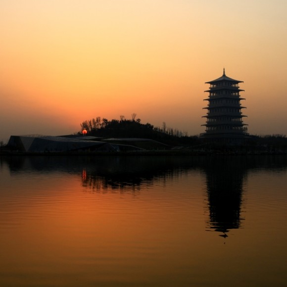 夕阳下