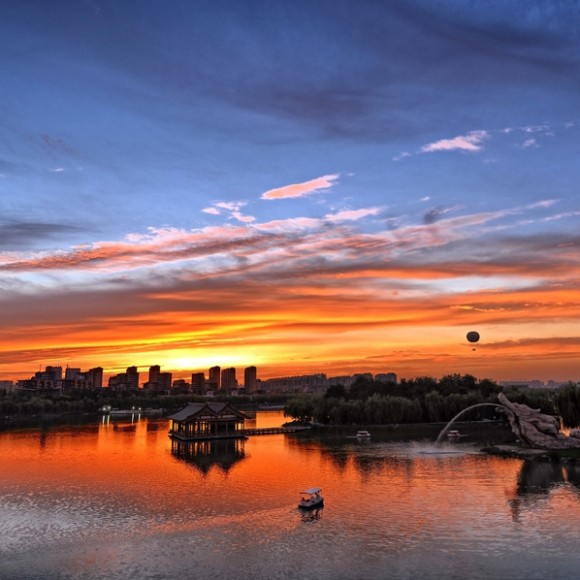 夕湖美景   HDR