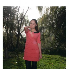 深秋时节拍美女