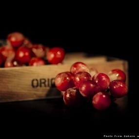 Red grapes.
